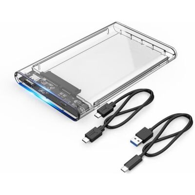 ORICO Boîtier de Disque Dur USB 3.1 Gen 2 SuperSpeed 10 Gbit/s USB-C pour SSD HDD SATA III de 2 5 Pouces - USB-C vers USB-C et USB-C - Publicité ORICO Boîtier de Disque Dur USB 3.1 Gen 2 SuperSpeed 10 Gbit/s USB-C pour SSD HDD SATA III de 2 5 Pouces - USB-C vers USB-C et USB-C - Publicité