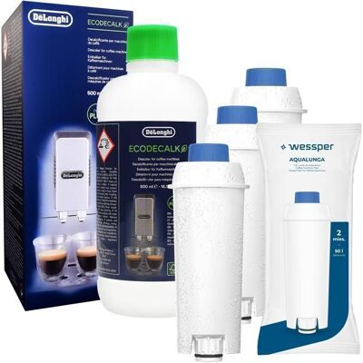 OEM Kit accessoires Wessper pour DeLonghi Magnifica S ECAM 21.117.SB - Détartrant Delonghi+ 3x Filtre Wessper - Blanc-bleu Blanc - Publicité OEM Kit accessoires Wessper pour DeLonghi Magnifica S ECAM 21.117.SB - Détartrant Delonghi+ 3x Filtre Wessper - Blanc-bleu Blanc - Publicité
