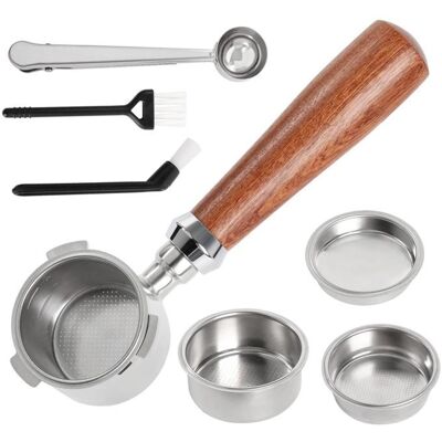 SODIAL Porte Filtre Sans Fond 51mm avec Panier de Filtre 1/2/4 Tasse Porte Filtre Compatible pour DeLonghi Dedica EC680/EC685 Marron - Publicité SODIAL Porte Filtre Sans Fond 51mm avec Panier de Filtre 1/2/4 Tasse Porte Filtre Compatible pour DeLonghi Dedica EC680/EC685 Marron - Publicité