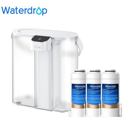 Waterdrop Carafe Filtrante Électrique Instantanée pour Réfrigérateur avec Filtre de 3 Mois Réduit les PFAS 757 Litres Blanc(3) Blanc - Publicité Waterdrop Carafe Filtrante Électrique Instantanée pour Réfrigérateur avec Filtre de 3 Mois Réduit les PFAS 757 Litres Blanc(3) Blanc - Publicité