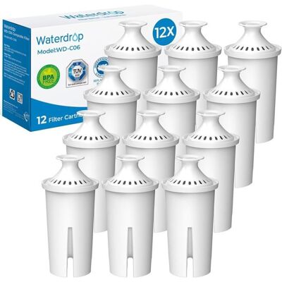 Waterdrop TÜV SÜD NSF Certifiée Cartouche Filtrante Remplacement pour Brita® Classic OB03 (12) Blanc - Publicité Waterdrop TÜV SÜD NSF Certifiée Cartouche Filtrante Remplacement pour Brita® Classic OB03 (12) Blanc - Publicité