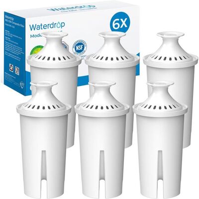 Waterdrop TÜV SÜD NSF Certifiée Cartouche Filtrante Remplacement pour Brita® Classic OB03 (6) Blanc - Publicité Waterdrop TÜV SÜD NSF Certifiée Cartouche Filtrante Remplacement pour Brita® Classic OB03 (6) Blanc - Publicité