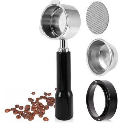SODIAL Porte Filtre Sans Fond de 54 mm Ensemble Complet avec Entonnoir Doseur Tamis à Rondelle et Panier pour Machines à Expresso Noir - Publicité SODIAL Porte Filtre Sans Fond de 54 mm Ensemble Complet avec Entonnoir Doseur Tamis à Rondelle et Panier pour Machines à Expresso Noir - Publicité