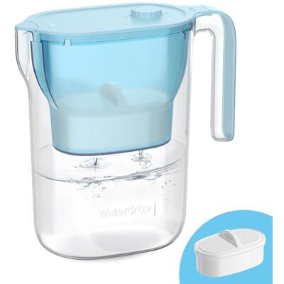Waterdrop Carafe Filtrante Pichet pour eau Filtrante avec Filtre de 3 Mois 2 5 L Réduit le Fluor Certifiée NSF Bleu Bleu - Publicité Waterdrop Carafe Filtrante Pichet pour eau Filtrante avec Filtre de 3 Mois 2 5 L Réduit le Fluor Certifiée NSF Bleu Bleu - Publicité