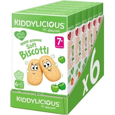 Kiddylicious Soft Biscotti Pomme Dès 7 Mois Biscuits Tendres au Blé Complet 6 Packs de 120g - Publicité Kiddylicious Soft Biscotti Pomme Dès 7 Mois Biscuits Tendres au Blé Complet 6 Packs de 120g - Publicité