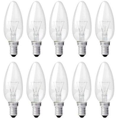 NOBRAND Ampoule Bougie Clair E14 40W Ampoule Incandescence Dimmable Blanc Chaud 2700K 400LM Ampoule Flamme Pack de 10 - Publicité NOBRAND Ampoule Bougie Clair E14 40W Ampoule Incandescence Dimmable Blanc Chaud 2700K 400LM Ampoule Flamme Pack de 10 - Publicité