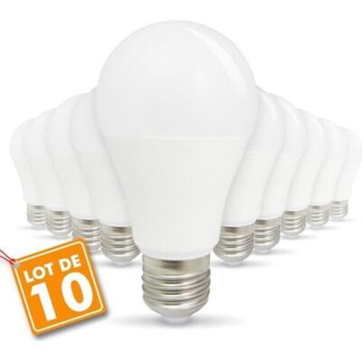 ARUM Lot de 10 Ampoules LED E27 9W eq 60W 806lm (Blanc neutre 4000K) Blanc - Publicité ARUM Lot de 10 Ampoules LED E27 9W eq 60W 806lm (Blanc neutre 4000K) Blanc - Publicité