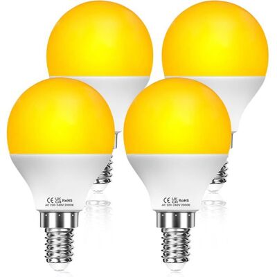 SANS MARQUE Ampoule Sommeil E14 3W G45 Blanc Chaud 2000K Ambre Ampoule Lumière Tamisée E14 Non-dimmable sans Lumière Bleue pour (Lot de 4) - Publicité SANS MARQUE Ampoule Sommeil E14 3W G45 Blanc Chaud 2000K Ambre Ampoule Lumière Tamisée E14 Non-dimmable sans Lumière Bleue pour (Lot de 4) - Publicité