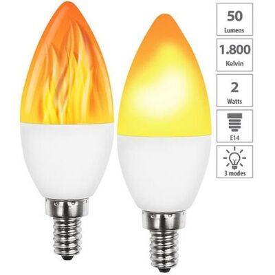 Ampoules LED E14 effet flamme - LUMINEA - 3 modes déclairage Blanc - Publicité Ampoules LED E14 effet flamme - LUMINEA - 3 modes déclairage Blanc - Publicité