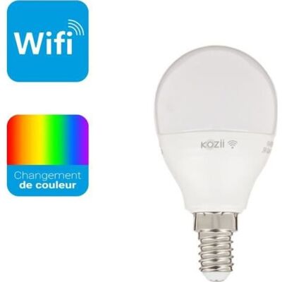 Ampoule LED connectée SMD E14 P45 Opaque 6W Variation de couleur et luminosité - KV470PRVBCCT - KOZII Blanc - Publicité Ampoule LED connectée SMD E14 P45 Opaque 6W Variation de couleur et luminosité - KV470PRVBCCT - KOZII Blanc - Publicité