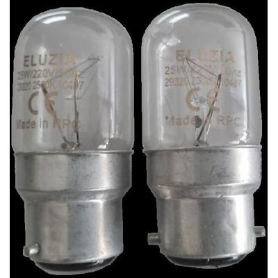 Lot de 2 Ampoules Incandescentes Tubulaires 28x65mm 25W B22 - Publicité Lot de 2 Ampoules Incandescentes Tubulaires 28x65mm 25W B22 - Publicité