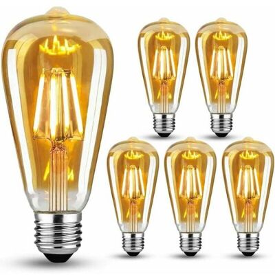 COZEVDNT Lot de 6 Ampoules Incandescent Bulb Edison vintage E27 4 W blanc chaud - Publicité COZEVDNT Lot de 6 Ampoules Incandescent Bulb Edison vintage E27 4 W blanc chaud - Publicité