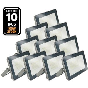 Projecteur LED - EUROPALAMP - 100W - 3000K - IP65 - Lot de 10 unités Blanc - Publicité Projecteur LED - EUROPALAMP - 100W - 3000K - IP65 - Lot de 10 unités Blanc - Publicité