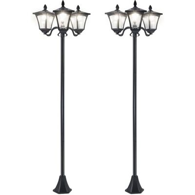 Lot de 2 lampadaires de jardin extérieur - Outsunny - solaire lumières led - acier - 515x47x1825c m - noir Noir - Publicité Lot de 2 lampadaires de jardin extérieur - Outsunny - solaire lumières led - acier - 515x47x1825c m - noir Noir - Publicité