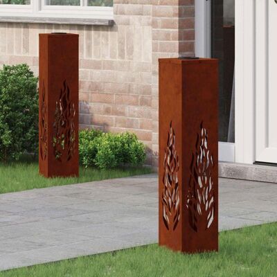 Balise solaire LED VidaXL - lot de 2 bornes extérieures bronze en acier patiné 80 cm lumière blanc chaud Marron - Publicité Balise solaire LED VidaXL - lot de 2 bornes extérieures bronze en acier patiné 80 cm lumière blanc chaud Marron - Publicité