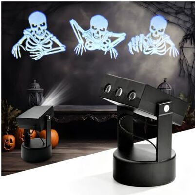 GENERIQUE Projecteur Halloween Decoration Projecteur dextérieur 3D Dynamique pour Halloween Lampe de Projection LED avec 3 Modèles Tête Noir - Publicité GENERIQUE Projecteur Halloween Decoration Projecteur dextérieur 3D Dynamique pour Halloween Lampe de Projection LED avec 3 Modèles Tête Noir - Publicité
