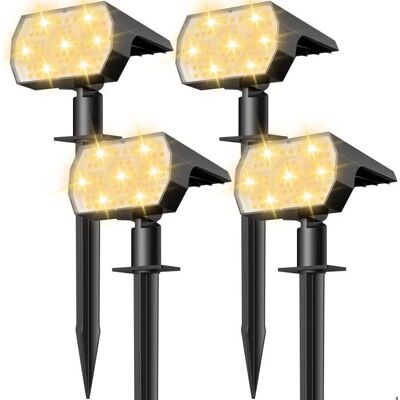Lampe Solaire Extérieur 56LED 3 Modes Éclairage Spot Solaire Exterieur Projecteur LED Extérieur Jardin Etanche IP65 Blanc Chaud Blanc - Publicité Lampe Solaire Extérieur 56LED 3 Modes Éclairage Spot Solaire Exterieur Projecteur LED Extérieur Jardin Etanche IP65 Blanc Chaud Blanc - Publicité