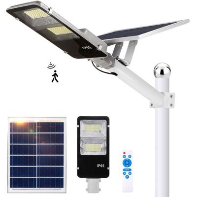 SERBASIC Solaire Exterieur Lampadaire avec Détecteur de Mouvement Télécommande 233 LED 6500K IP65 Éclairage de Sécurité Dextérieur Blanc - Publicité SERBASIC Solaire Exterieur Lampadaire avec Détecteur de Mouvement Télécommande 233 LED 6500K IP65 Éclairage de Sécurité Dextérieur Blanc - Publicité