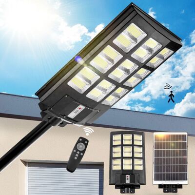 SERBASIC Lampadaire Solaire 864LED Extérieures avec Détecteur de Mouvement 60000lm 6500K IMPERMÉABLE IP65 pour Jardin Garage Noir - Publicité SERBASIC Lampadaire Solaire 864LED Extérieures avec Détecteur de Mouvement 60000lm 6500K IMPERMÉABLE IP65 pour Jardin Garage Noir - Publicité