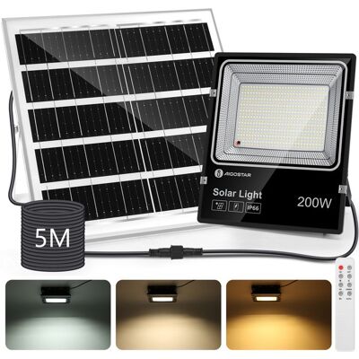 Aigostar Projecteur Solaire LED Extérieur16000mAH5M Câble3000/4000/6500KIP66Télécommande Noir - Publicité Aigostar Projecteur Solaire LED Extérieur16000mAH5M Câble3000/4000/6500KIP66Télécommande Noir - Publicité