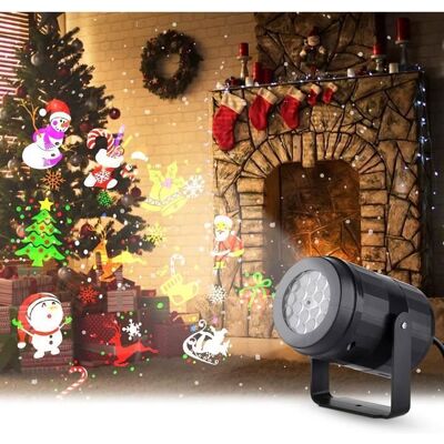 LANGTU projecteur noel exterieur led lampe projecteur avec 16 dynamique motifs eclairage de noël pour interieu lumière decoration noel Noir - Publicité LANGTU projecteur noel exterieur led lampe projecteur avec 16 dynamique motifs eclairage de noël pour interieu lumière decoration noel Noir - Publicité