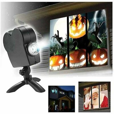 DOK Projecteur holographique LED pour Noël/Halloween 12 thèmes de festivals de cinéma idéal pour Noël et Halloween. Noir - Publicité DOK Projecteur holographique LED pour Noël/Halloween 12 thèmes de festivals de cinéma idéal pour Noël et Halloween. Noir - Publicité