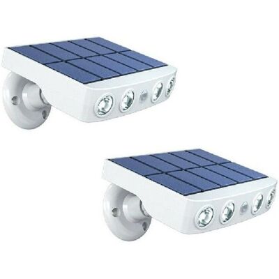 FAST LED TECHNOLOGY Lot de 2 - Lampe projecteur solaire extérieur étanche avec détecteur de mouvement - Panneau a recharge rapide Blanc - Publicité FAST LED TECHNOLOGY Lot de 2 - Lampe projecteur solaire extérieur étanche avec détecteur de mouvement - Panneau a recharge rapide Blanc - Publicité