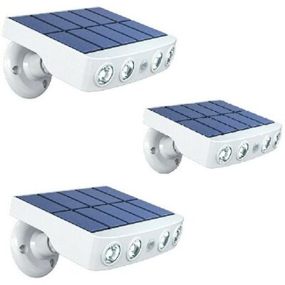 FAST LED TECHNOLOGY Lot de 3 - Lampe projecteur solaire extérieur étanche avec détecteur de mouvement - Panneau a recharge rapide Blanc - Publicité FAST LED TECHNOLOGY Lot de 3 - Lampe projecteur solaire extérieur étanche avec détecteur de mouvement - Panneau a recharge rapide Blanc - Publicité