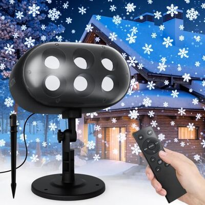 NACATIN Lampe Projecteur Noël Projecteur Flocon de Neige Étanches IP65 avec Télécommande Pour Fête Noël Anniversaire Noir - Publicité NACATIN Lampe Projecteur Noël Projecteur Flocon de Neige Étanches IP65 avec Télécommande Pour Fête Noël Anniversaire Noir - Publicité