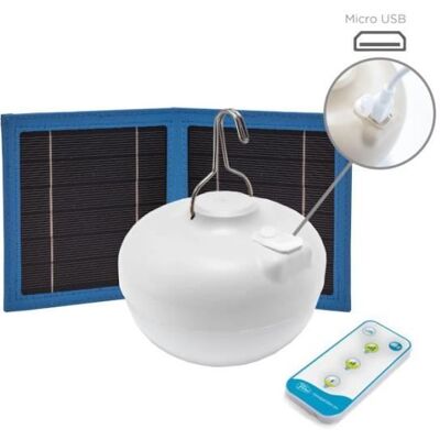 Ampoule extérieure rechargeable solaire et USB - NEWGARDEN - Cherry - 900lm max - 2700k - IP54 Blanc - Publicité Ampoule extérieure rechargeable solaire et USB - NEWGARDEN - Cherry - 900lm max - 2700k - IP54 Blanc - Publicité
