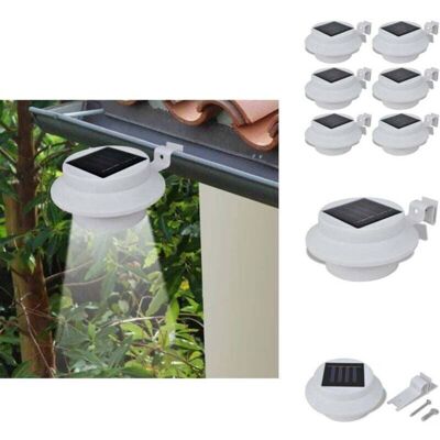 ZHANDD Lampes solaires 6 pcs pour clôture gouttière Blanc - Lampe Solaire - Éclairage Extérieur - Led - Luminaire Solaire - Lampadaire So Blanc - Publicité ZHANDD Lampes solaires 6 pcs pour clôture gouttière Blanc - Lampe Solaire - Éclairage Extérieur - Led - Luminaire Solaire - Lampadaire So Blanc - Publicité