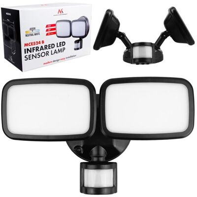Applique murale LED - MACLEAN - MCE524 B - 20W 1500lm - Capteur PIR 5–12m 180° - IP65 4000K Noir - Publicité Applique murale LED - MACLEAN - MCE524 B - 20W 1500lm - Capteur PIR 5–12m 180° - IP65 4000K Noir - Publicité