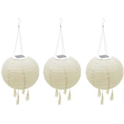 Suspension solaire LED - LUMISKY - HIMALAYA - Ø30cm - Beige crème et mariage festif - Autonomie 8h Beige - Publicité Suspension solaire LED - LUMISKY - HIMALAYA - Ø30cm - Beige crème et mariage festif - Autonomie 8h Beige - Publicité