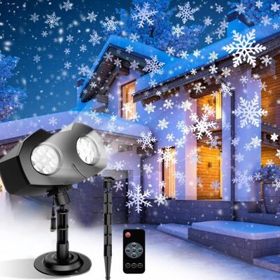 TANBABY Projecteur LED de Noël Extérieure IP65 Lampe Projecteur LED de Flocon de Neige Décorations Lumineuse pour Fêtes Mariages Noir - Publicité TANBABY Projecteur LED de Noël Extérieure IP65 Lampe Projecteur LED de Flocon de Neige Décorations Lumineuse pour Fêtes Mariages Noir - Publicité