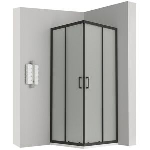 SANIVERRE LANABLACK Cabine douche H 190 cm porte coulissante Dimensions - 90 x 100 cm Verre - opaque Noir - Publicité SANIVERRE LANABLACK Cabine douche H 190 cm porte coulissante Dimensions - 90 x 100 cm Verre - opaque Noir - Publicité