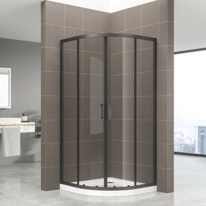 SANIVERRE TIBYBLACK Cabine de douche coulissante H 190 cm 1/4 de cercle noir Dimensions - 100 x 100 cm Verre - transparent Noir - Publicité SANIVERRE TIBYBLACK Cabine de douche coulissante H 190 cm 1/4 de cercle noir Dimensions - 100 x 100 cm Verre - transparent Noir - Publicité