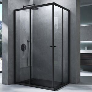 Mai & Mai® cabine de douche noir 70x120cm paroi de douche deux portes coulissantes verre trempé transparent RAV16K Noir - Publicité Mai & Mai® cabine de douche noir 70x120cm paroi de douche deux portes coulissantes verre trempé transparent RAV16K Noir - Publicité