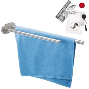 bremermann Série pour la salle de bain PIAZZA - porte-serviettes à 2 bras avec set de collage en acier inoxydable mat Bleu - Publicité bremermann Série pour la salle de bain PIAZZA - porte-serviettes à 2 bras avec set de collage en acier inoxydable mat Bleu - Publicité