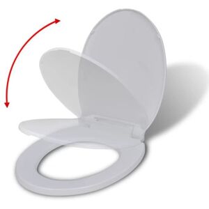 OVONNI Abattant WC à fermeture en douceur 46 x 34 cm Blanc Ovale 110-170 mm (ajustable) - Publicité OVONNI Abattant WC à fermeture en douceur 46 x 34 cm Blanc Ovale 110-170 mm (ajustable) - Publicité