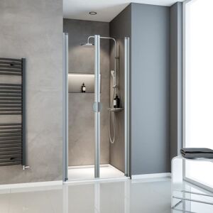 Schulte porte de douche 2 battants 100x180 cm porte de douche battante en niche verre 5 mm transparent alu-nature Gris - Publicité Schulte porte de douche 2 battants 100x180 cm porte de douche battante en niche verre 5 mm transparent alu-nature Gris - Publicité