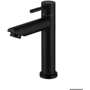 Robinet lave-mains eau froide noir en inox SUS304 – bec fixe 101 mm H179 mm montage monotrou Ø25 mm Noir - Publicité Robinet lave-mains eau froide noir en inox SUS304 – bec fixe 101 mm H179 mm montage monotrou Ø25 mm Noir - Publicité