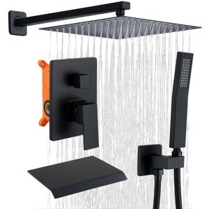 HOMELODY Colonne de Douche Noir Système de Douche Encastrable - Technologie dInjection dAir Avancée Ensemble de Douche en Laiton Noir Gris - Publicité HOMELODY Colonne de Douche Noir Système de Douche Encastrable - Technologie dInjection dAir Avancée Ensemble de Douche en Laiton Noir Gris - Publicité