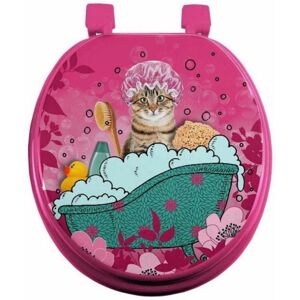 DOUCEUR D'INTERIEUR Abattant WC Imprimé Chatibulle 47cm Rose Rose - Publicité DOUCEUR D'INTERIEUR Abattant WC Imprimé Chatibulle 47cm Rose Rose - Publicité