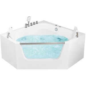 BELIANI Baignoire balnéo dangle blanche 150 x 150 cm CANTALLA Blanc - Publicité BELIANI Baignoire balnéo dangle blanche 150 x 150 cm CANTALLA Blanc - Publicité