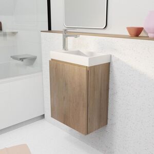 Aurlane Meuble Lavabo en Bois Blanc - Mobilier de Salle de Bain - Publicité Aurlane Meuble Lavabo en Bois Blanc - Mobilier de Salle de Bain - Publicité