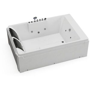 VENTE-UNIQUE Baignoire balnéo - 182 x 122 x 62 cm - Angle gauche - 2 places - 515 L - THALASSA Blanc - Publicité VENTE-UNIQUE Baignoire balnéo - 182 x 122 x 62 cm - Angle gauche - 2 places - 515 L - THALASSA Blanc - Publicité