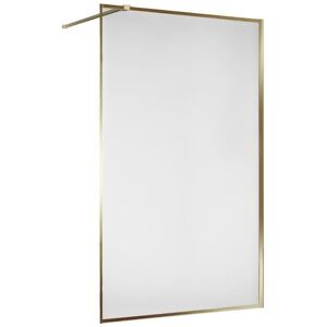 Paroi de douche - ESSEBAGNO - Modèle fixe - Verre trempé 6mm - Aluminium Or brossé - 120x200cm Jaune - Publicité Paroi de douche - ESSEBAGNO - Modèle fixe - Verre trempé 6mm - Aluminium Or brossé - 120x200cm Jaune - Publicité