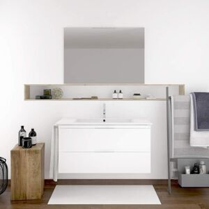 Meuble de salle de bain LOKI 100CM Blanc avec plan vasque et miroir. Avec porte serviettes en cadeau!!! Blanc - Publicité Meuble de salle de bain LOKI 100CM Blanc avec plan vasque et miroir. Avec porte serviettes en cadeau!!! Blanc - Publicité