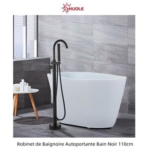 Robinet de Baignoire Autoportante Bain Noir 110cm - HUOLE - Monotrou - Douchette - Cuivré - Economie deau Noir - Publicité Robinet de Baignoire Autoportante Bain Noir 110cm - HUOLE - Monotrou - Douchette - Cuivré - Economie deau Noir - Publicité