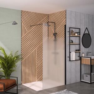 Paroi de douche KINEDO Solo 6+ sérigraphie Cosmos XL 90cm profilé Noir mat Noir - Publicité Paroi de douche KINEDO Solo 6+ sérigraphie Cosmos XL 90cm profilé Noir mat Noir - Publicité